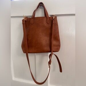 Moda Luxe Elegant Brown Leather Tote Bag